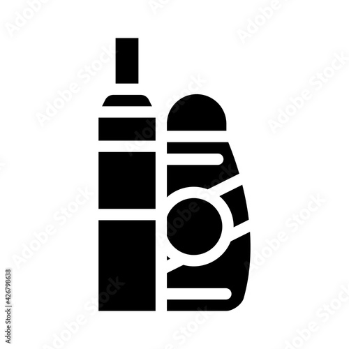 air conditioning hair glyph icon vector. air conditioning hair sign. isolated contour symbol black illustration
