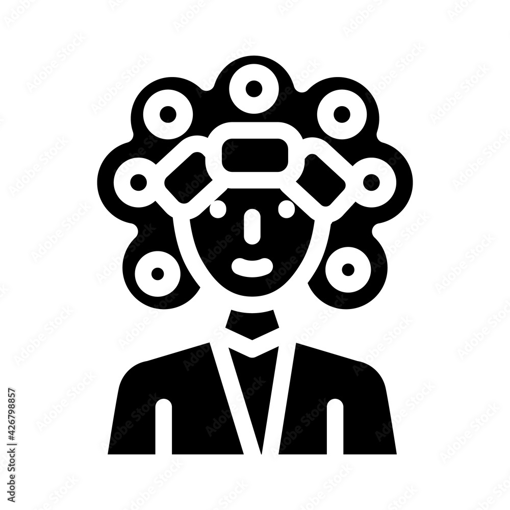 perm hair glyph icon vector. perm hair sign. isolated contour symbol black illustration perm hair glyph icon vector. perm hair sign. isolated contour symbol black illustration