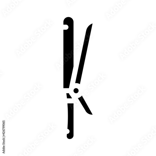 curling iron glyph icon vector. curling iron sign. isolated contour symbol black illustration