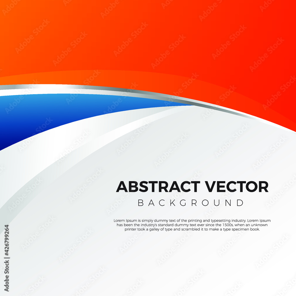 Modern blue and orange background template. Abstract background design. Eps 10 vector illustration.