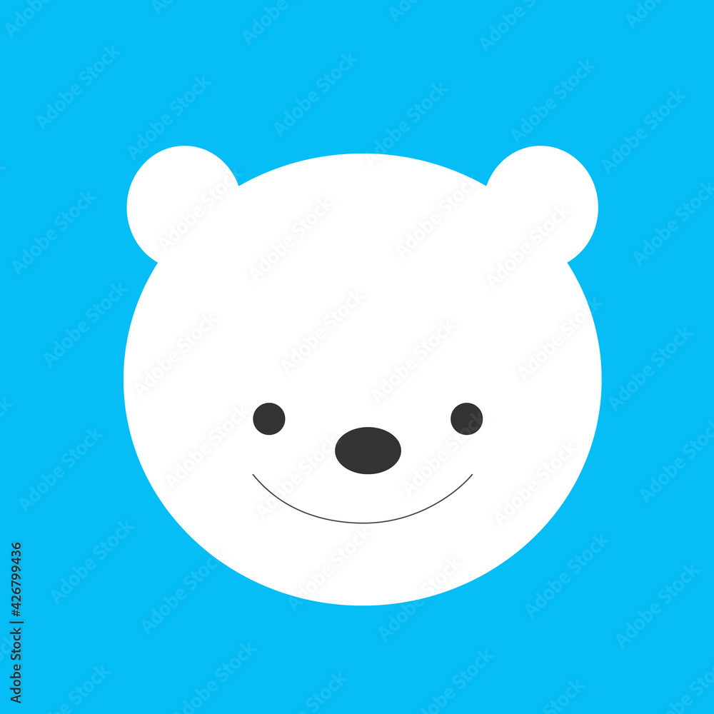 スマイル ホッキョクグマのかわいいイラスト Smiling Polar Bear Illustration Stock Illustration Adobe Stock