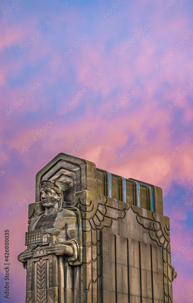 Fototapeta premium Guardian of traffic in cleveland ohio