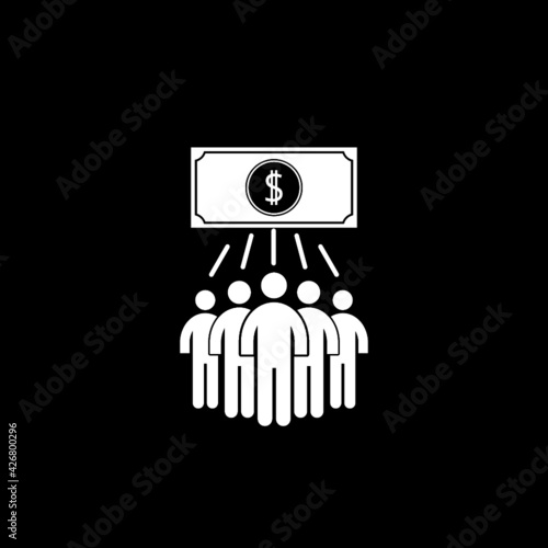 Profit sharing icon. Shareholding icon isolated on dark background