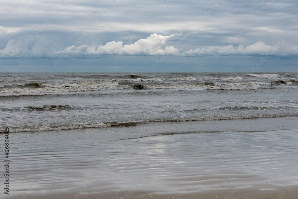 Winter seashore with clouds and waves Winter seashore with clouds and waves