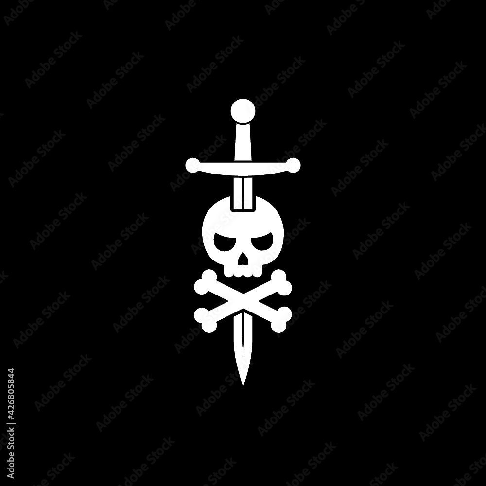 Pirate icon, logo, symbol isolated on dark background Pirate icon, logo, symbol isolated on dark background