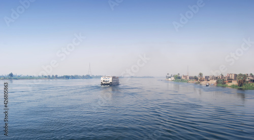 Cruising on Nile River. Nile river shore, southern Egypt. Africa © Claudio Caridi
