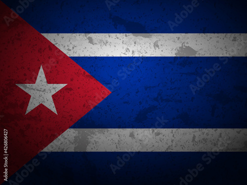 Grunge Cuba flag