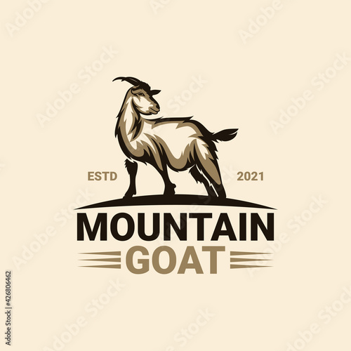 Mountain goat logo template vector