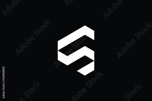 Minimal elegant monogram art logo. Outstanding professional trendy awesome artistic CS SC initial based Alphabet icon logo. Premium Business logo White color on black background. © FinalDesignz