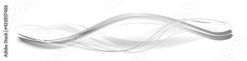 Grau Silber Band Banner Welle Wellen