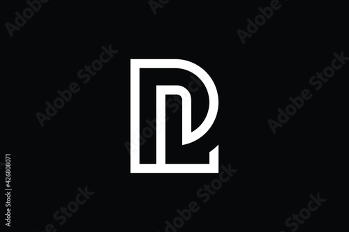 Minimal elegant monogram art logo. Outstanding professional trendy awesome artistic PL LP initial based Alphabet icon logo. Premium Business logo White color on black background.