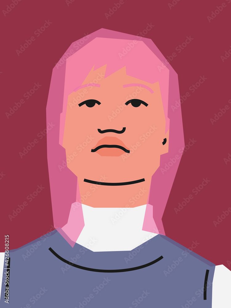 Portrait of a woman. Vector flat illustration. Portrait of a woman. Vector flat illustration.