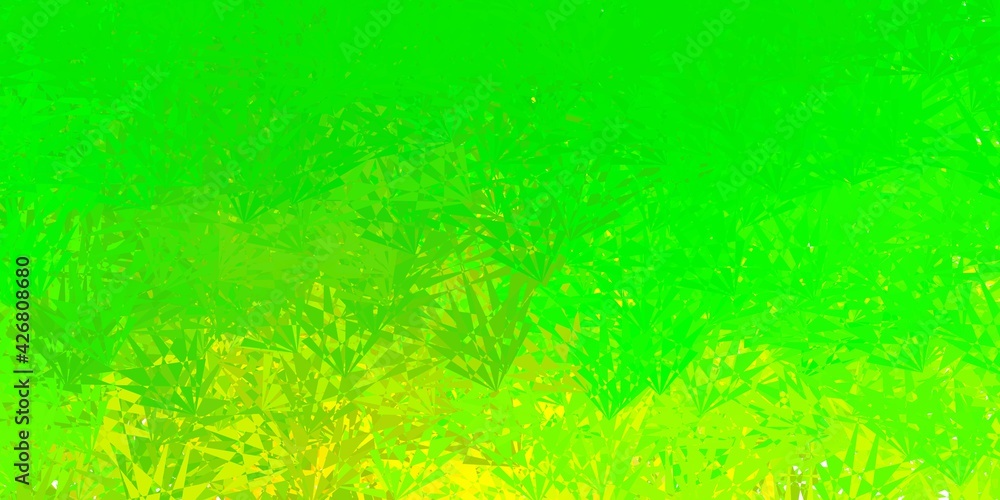Dark green, yellow vector backdrop with triangles, lines. Dark green, yellow vector backdrop with triangles, lines.