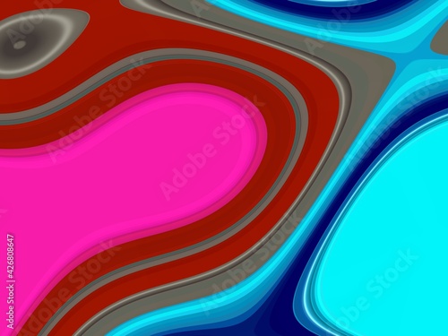 Pink blue waves design abstract background with circles