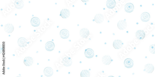 Vector Watercolor Rounds Pattern. Modern Polka Illustration. Fun Brush Paint Dots Design. Childish Watercolor Rounds Pattern. Art Circles Doodle. Blue Seamless Watercolor Rounds Pattern.