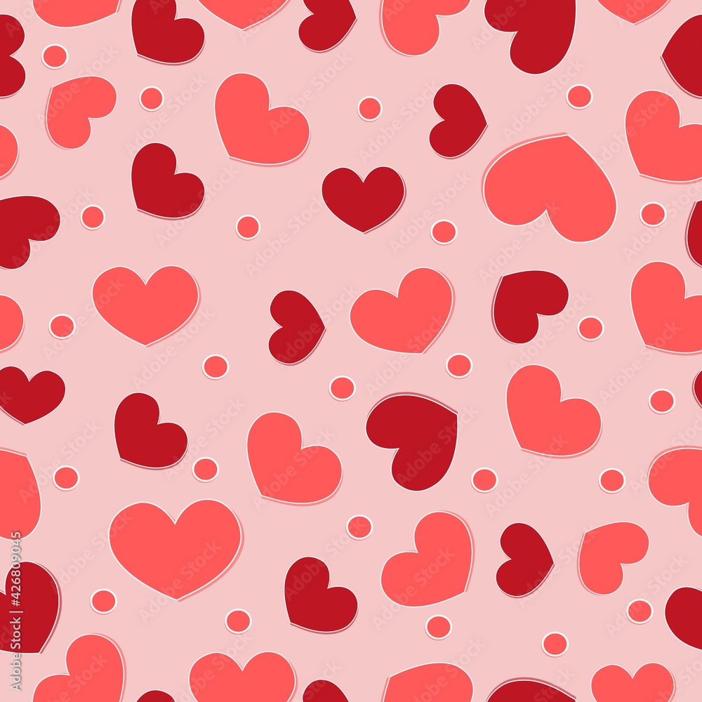 Cute hearts seamless pattern,background,great for Valentines Day, Mothers Day