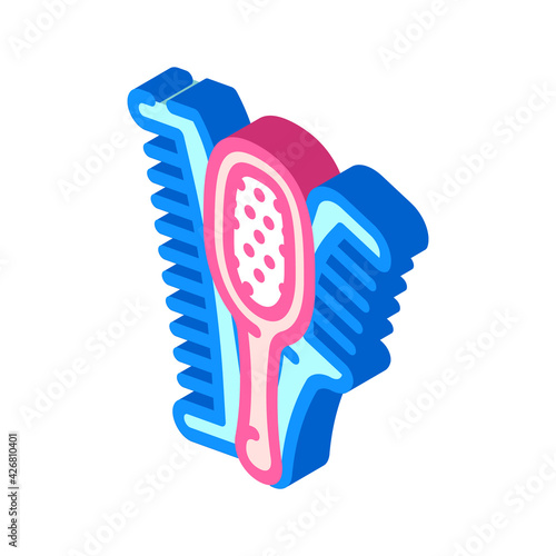 hairbrushes tool for hair isometric icon vector. hairbrushes tool for hair sign. isolated symbol illustration