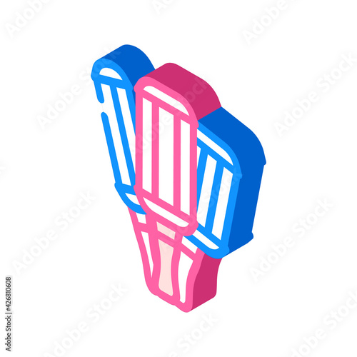 double-triple curling irons isometric icon vector. double-triple curling irons sign. isolated symbol illustration