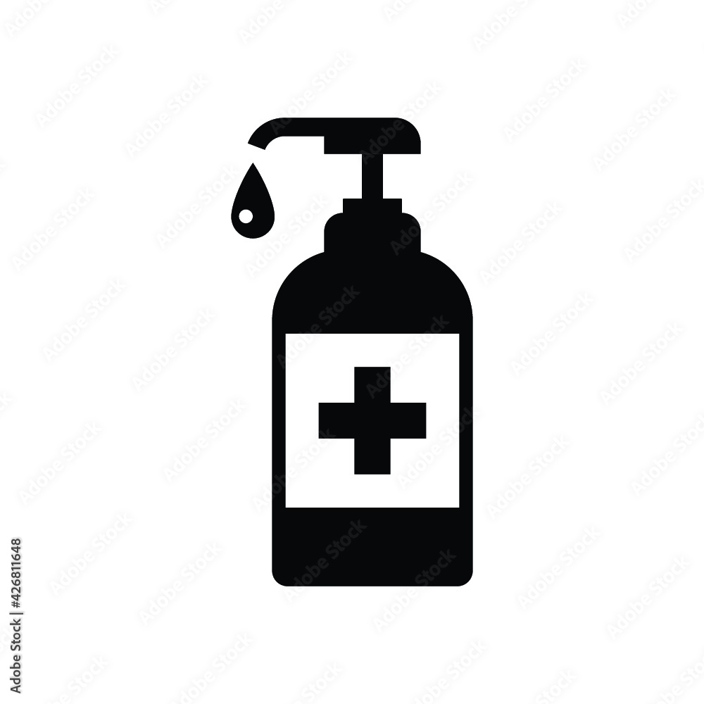 Hand sanitizer bottle wash gel icon symbol, Sanitary antiseptic washing hands anti bacterial, Isolated on white background, Vector design illustration Hand sanitizer bottle wash gel icon symbol, Sanitary antiseptic washing hands anti bacterial, Isolated on white background, Vector design illustration