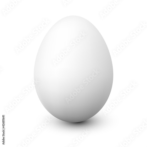 White Whole Egg. Chicken Egg Isolated on White Background.