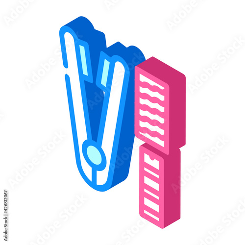 iron device for hair isometric icon vector. iron device for hair sign. isolated symbol illustration