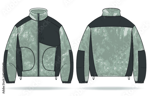 Polar fleece jacket vector design template 