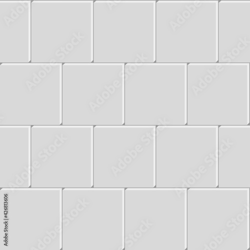 Seamless Vector Illustration of Wall Tiles. White Texture.