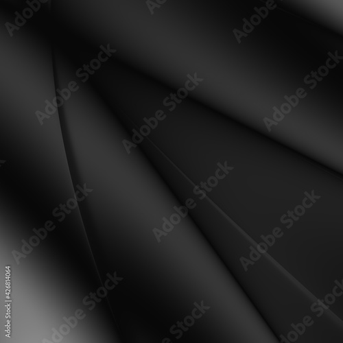 Business luxury volumetric dark background, effect with black color, 3D illustration, 3D rendering