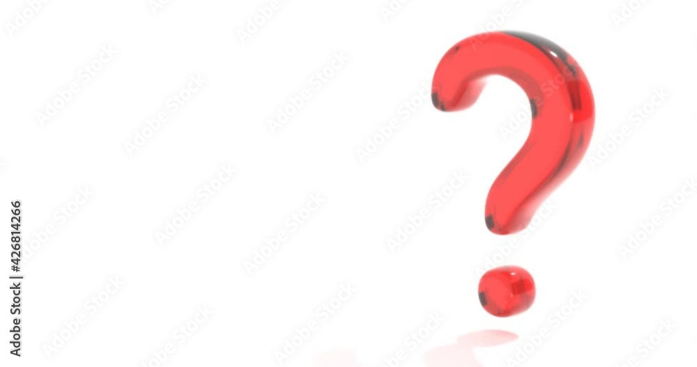 3d question mark symbol, red, rotating, on white background. 3d question mark symbol, red, rotating, on white background.