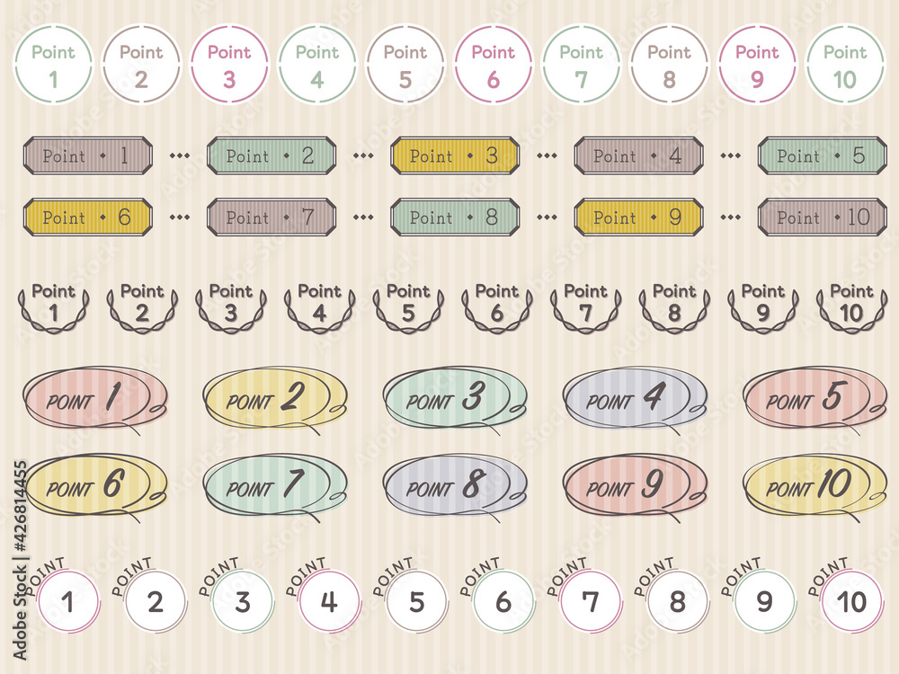 ポイント 見出し きれいめのアイコン セット/スウォッチパターン ポイント 見出し きれいめのアイコン セット/スウォッチパターン