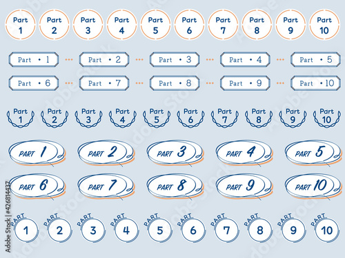 パート 見出し きれいめのアイコン セット／2色