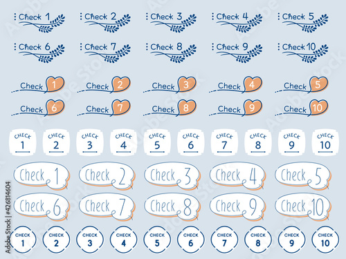 チェック 見出し きれいめのアイコン セット／2色