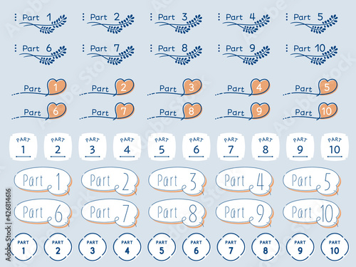 パート 見出し きれいめのアイコン セット／2色