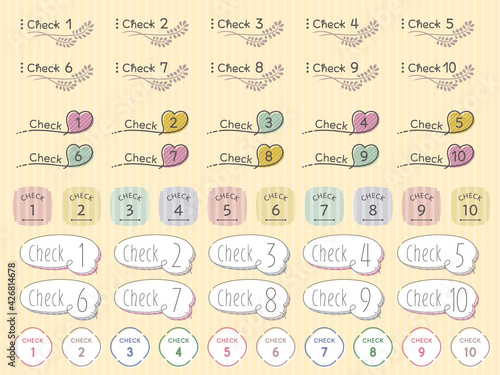 チェック 見出し きれいめのアイコン セット／スウォッチパターン