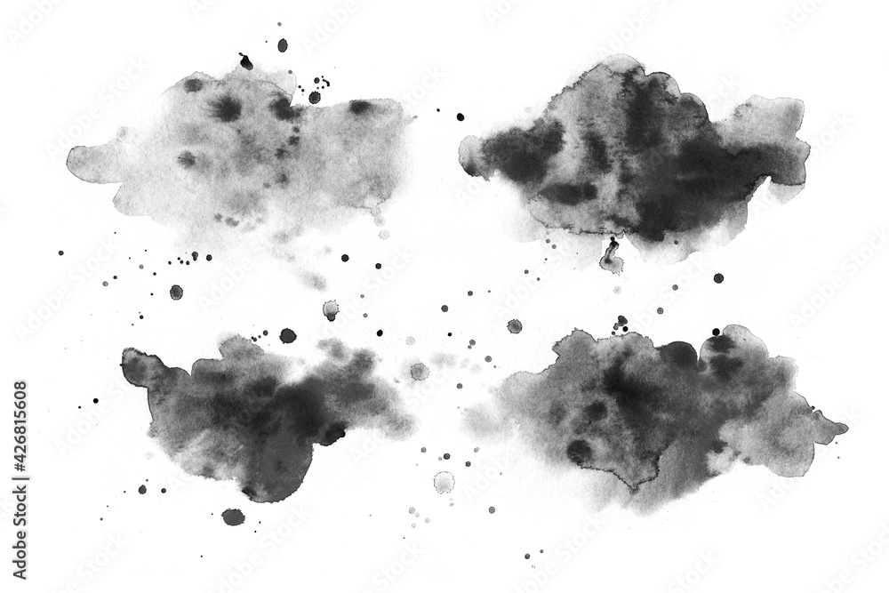 Watercolor background for textures. Abstract watercolor background. Spray paint, ink stains on the paper. - obrazy, fototapety, plakaty 