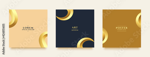 premium social media stories and post luxury golden banners set
