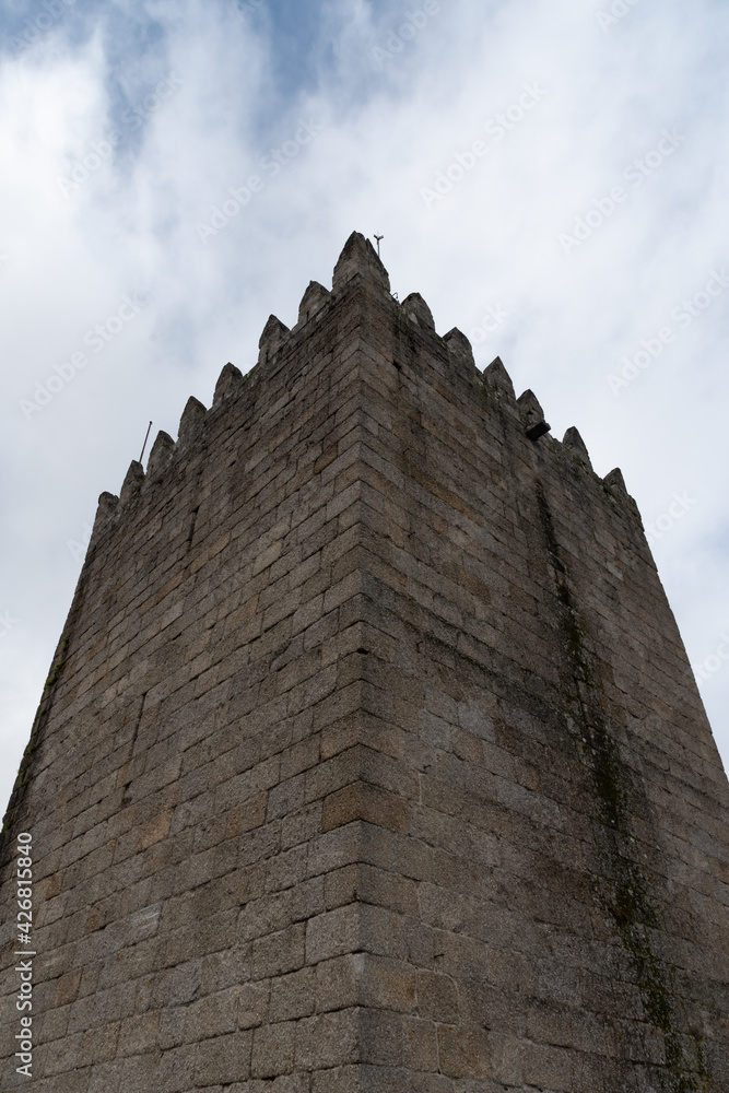 Guimaraes Castle Tower over blue sky