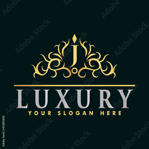 Golden luxury logo design,
