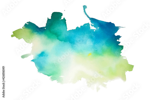 abstract aqua green and blue watercolor splash texture