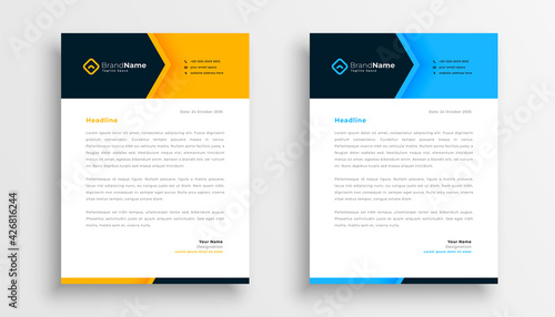 modern business letterhead template design
