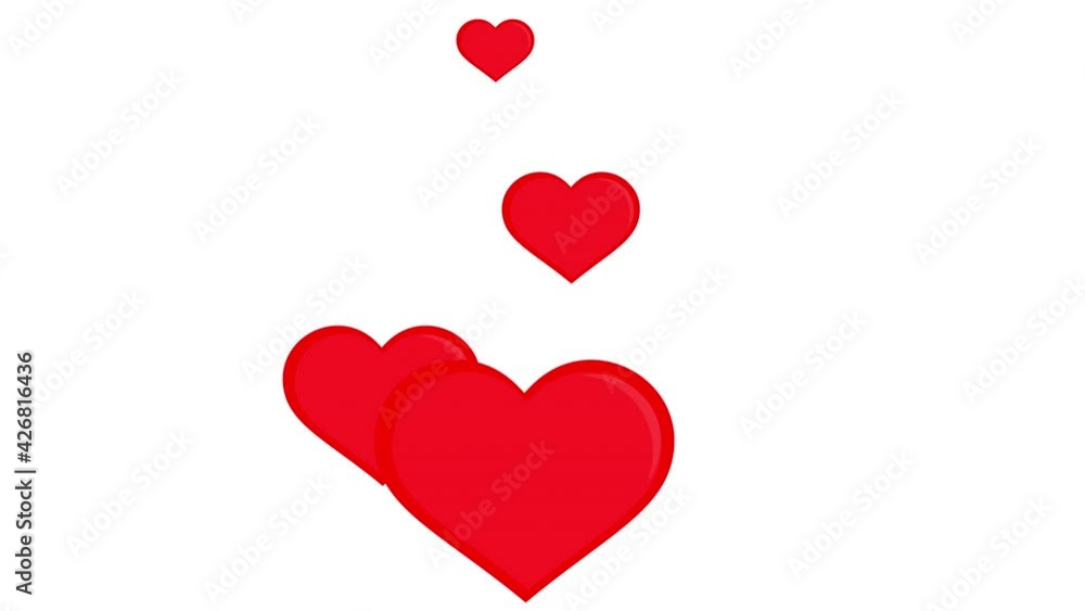 Animation of a heart in love, alpha channel enabled. Cartoon.
