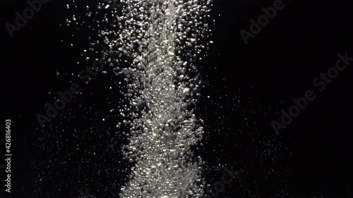 Under water. Beautiful background. Water flows with air bubbles