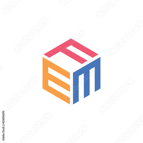 Tableau sur toile Hexagon shape with the letters FEM