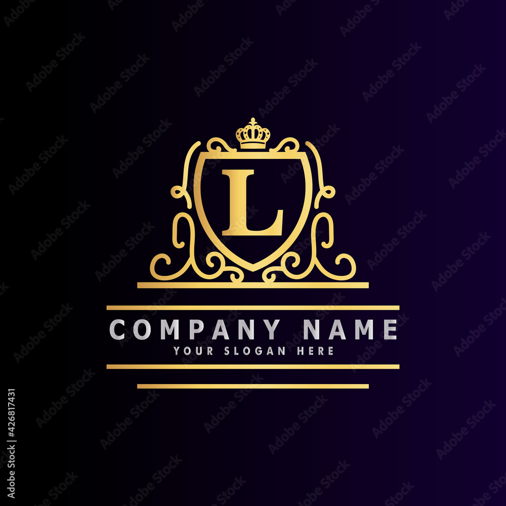 Fototapeta premium Golden luxury logo design