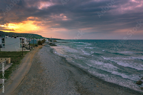 Traditional pictorial coastal fishing village of Milatos, Crete, Greece. photo