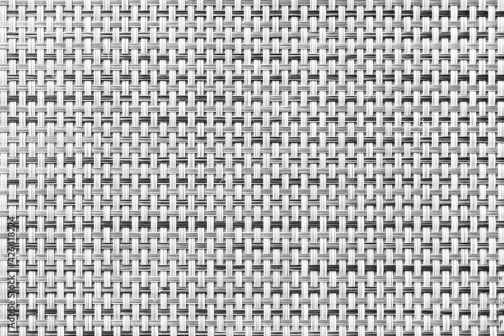 White painted rattan pattern texture and background seamless