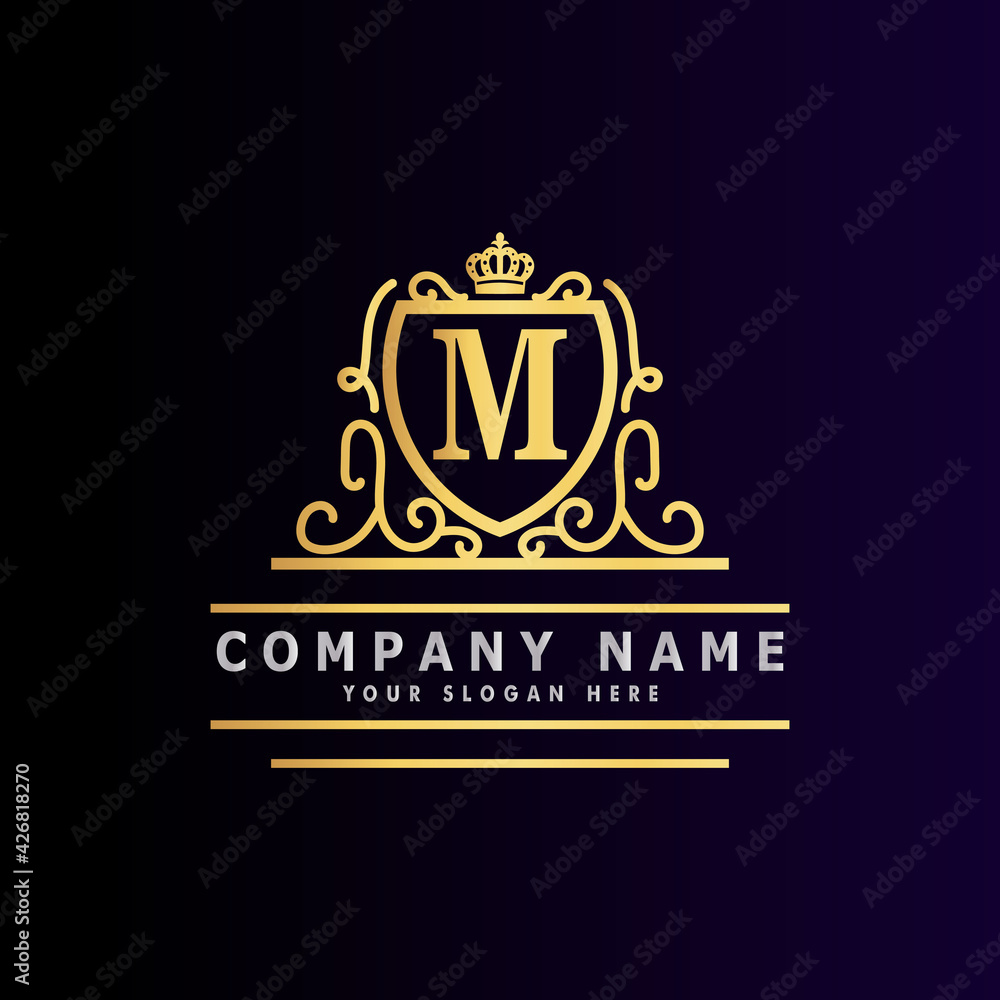 Fototapeta premium Golden luxury logo design