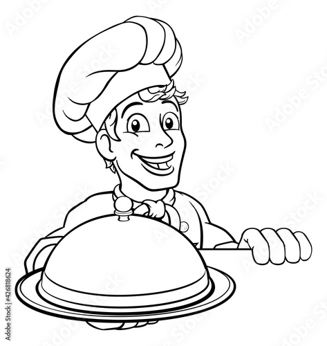 Chef Holding Plate Platter ...