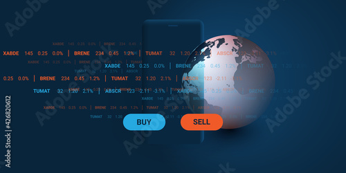 Fintech Software, Modern Digital Global Business and Market Analysis, Online Stock Trading and Investment Helper Apps, Robo Advisor Concept Design, Vector Illustration