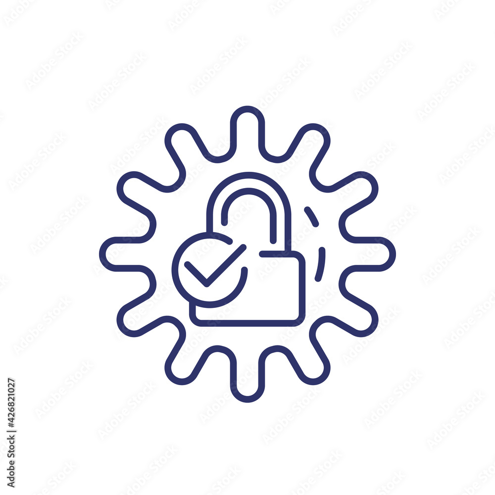 lockdown, virus restrictions line icon lockdown, virus restrictions line icon